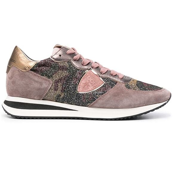 NEW Philippe Model Paris Trpx Basic Women's Sneakers in Pink Camo Size: 8 - Picture 1 of 8
